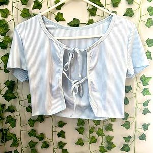 Blue Short Cardigain Top w/ Ties
